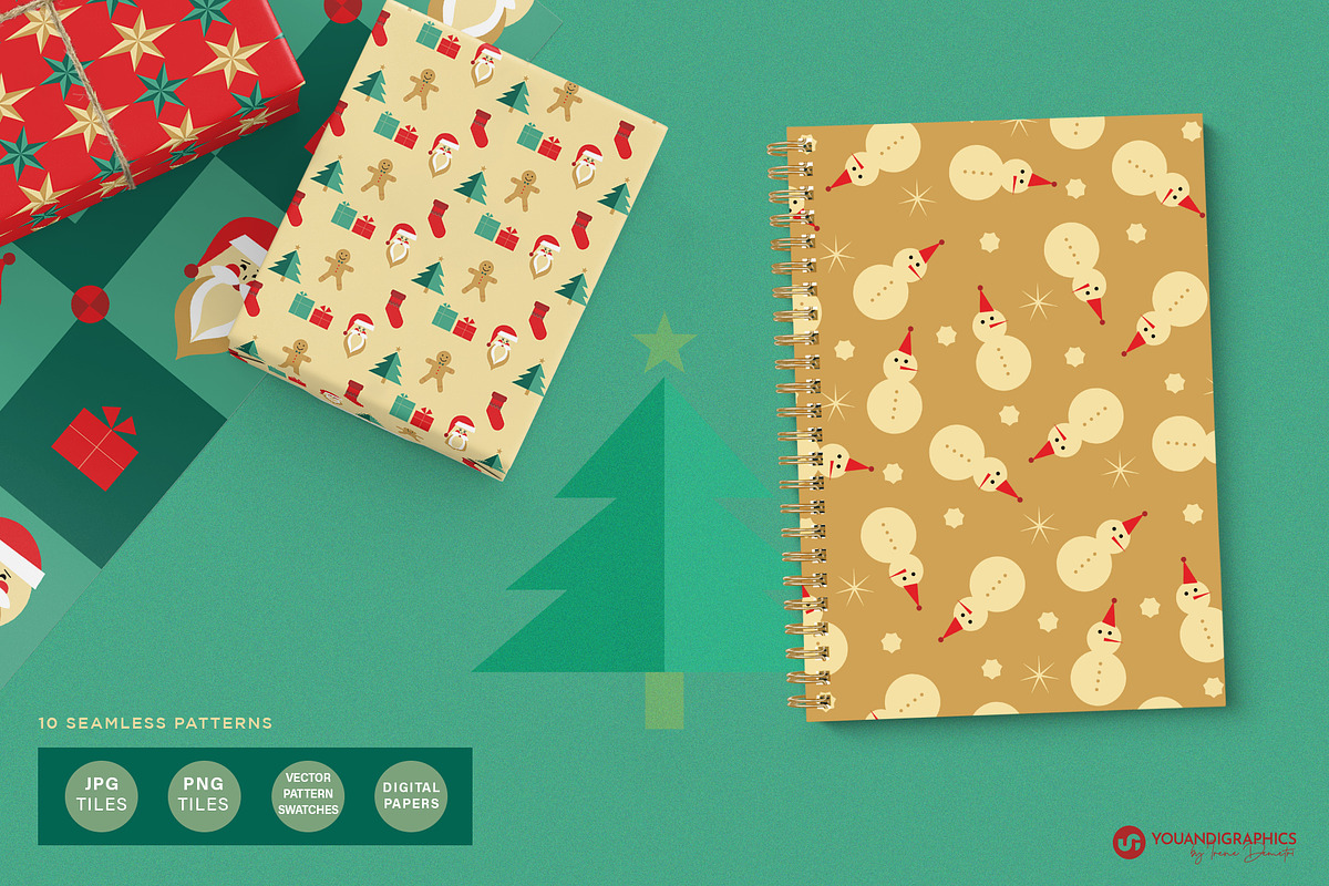 Christmas Patterns & Illustrations, a Graphic by Youandigraphics (Photo 4 of 13)