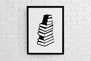 Book Stacks Silhouette SVG, an Education Illustration by newminddesign (Thumbnail 2 of 3)