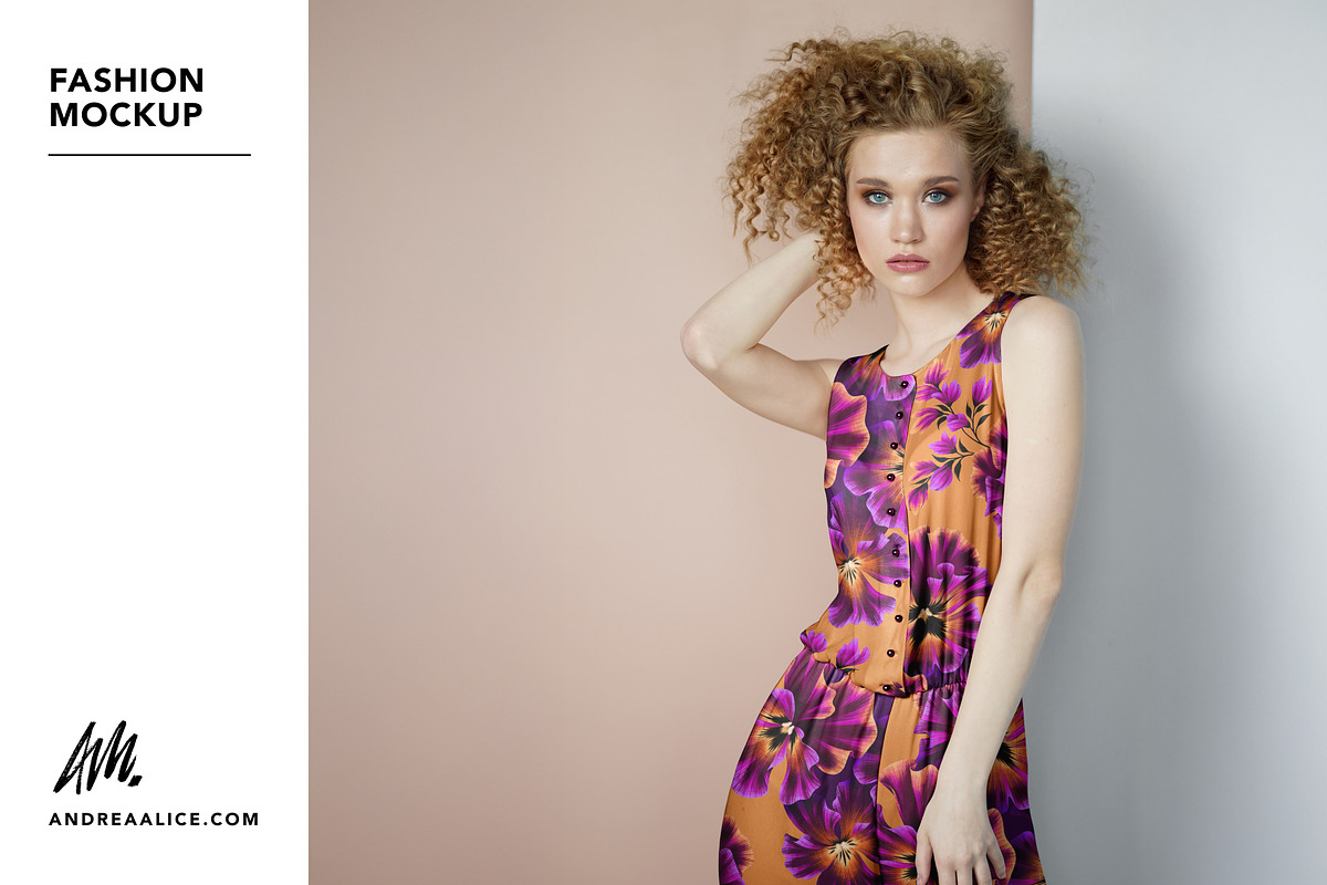 Fashion Mockup - Woman in Jumpsuit, a Shirt Mockup by Andrea Muller (Photo 1 of 6)