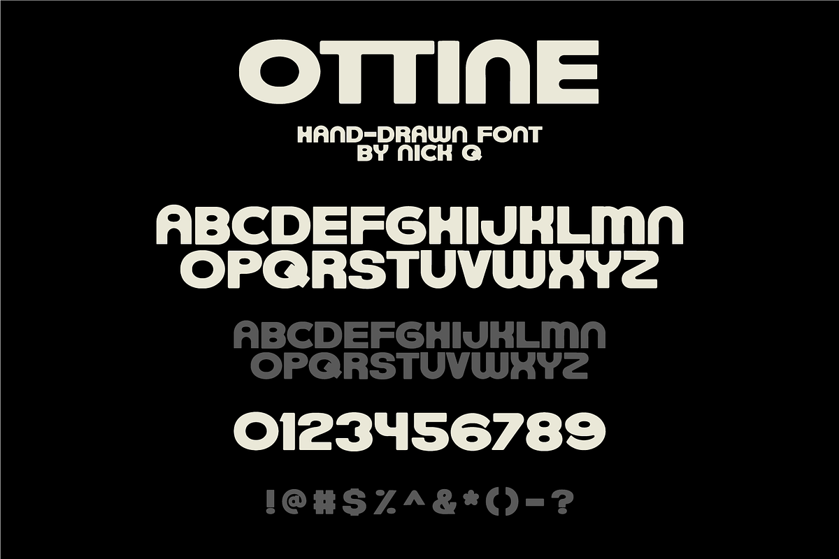 Ottine Hand Drawn Font, a Font by nickqtx (Photo 2 of 4)