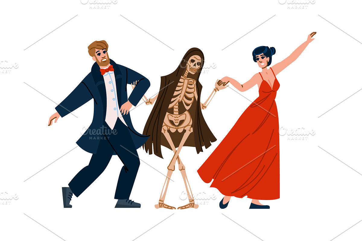 allegory danse macabre vector, a Person Illustration by pikepicture