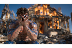 A portrait of a despairing man set, a Nature Photo by ZinetroN