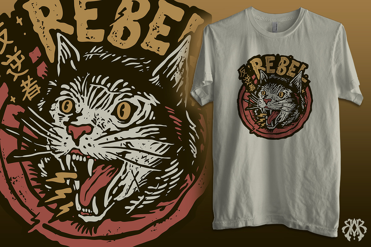 Rebel Cat Japanese Cartoon Style, an Animal Illustration by Krizvector Artwork Shop (Photo 2 of 3)