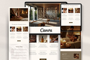 Massage Spa Website Template Canva, a Landing Page Template by HAYAG Creatives