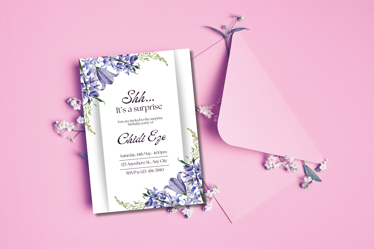 5 Birthday Surprise Party Invitation, a Templates & Theme by TemplateCastleStore (Photo 4 of 9)