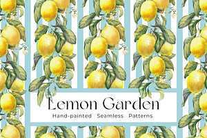 Lemon Garden Seamless Patterns