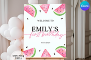 One in a Melon Welcome Sign Banner, an Invitation Template by Digital_Mind (Thumbnail 1 of 5)