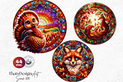 Autumn Stained Glass Round clipart, an Illustration by ThatsDesignArt (Thumbnail 8 of 10)