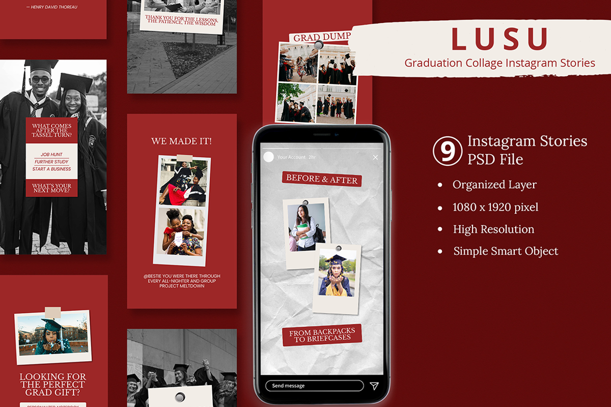 Graduation Collage Style Instagram, a Social Media Template by Attype
