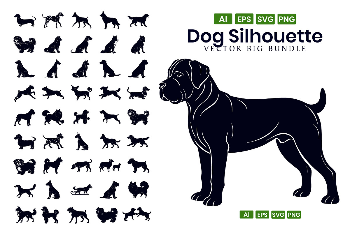 Dog Silhouette Bundle, an Illustration by Creative_View (Photo 3 of 4)