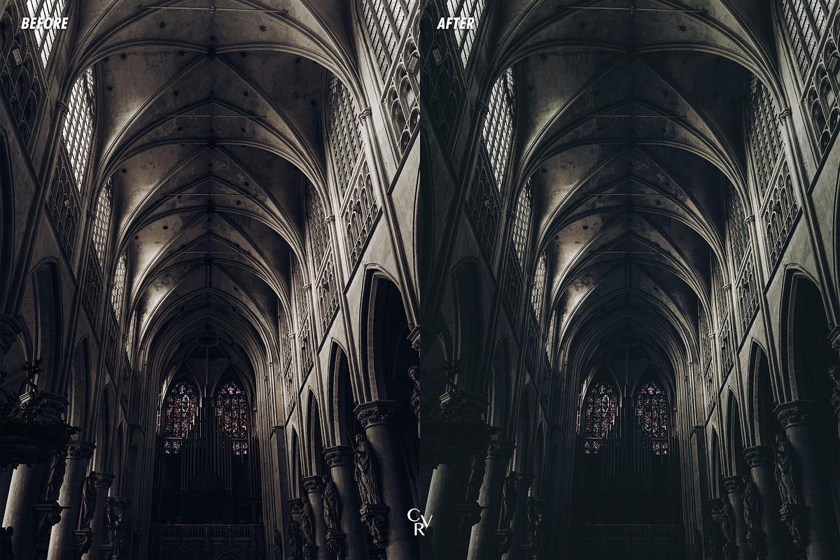 15 Gothic Lightroom Presets, a Preset Add-On by CVR Presets (Photo 5 of 8)