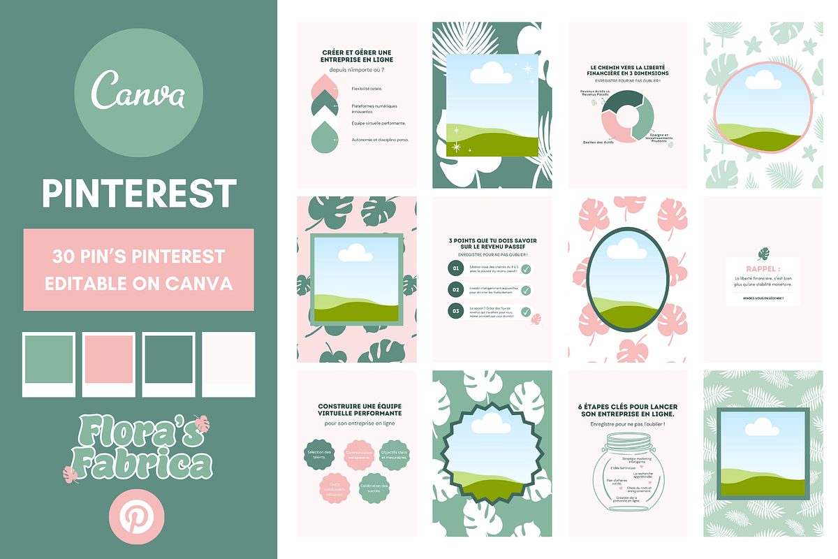Pinterest Business Templates CANVA, a Social Media Template by florasfabrica (Photo 1 of 3)