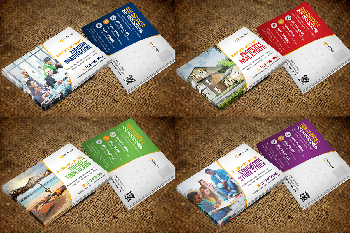 Postcard Design Bundle, a Card Template by Miyaji75 (Photo 7 of 20)