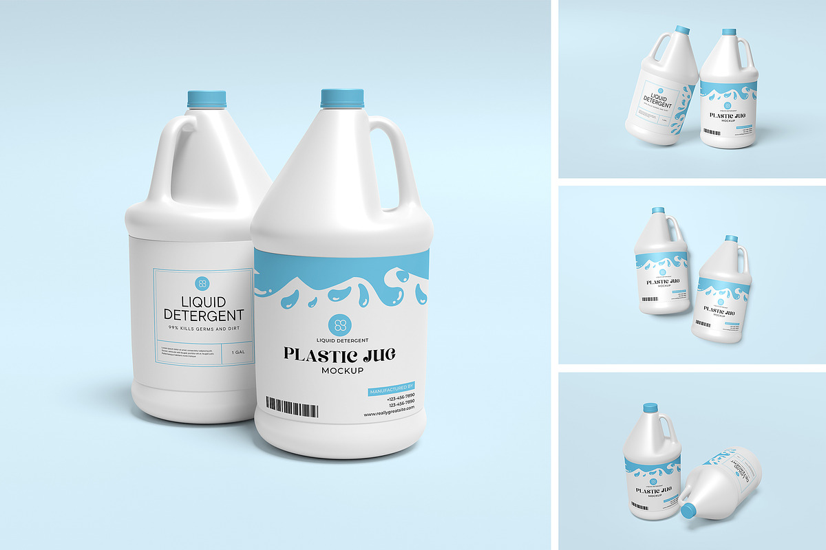 Gallon Packaging Mockup, an Advertising Mockup by xavier_studio (Photo 1 of 5)