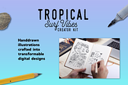 Lite-Tropical Surf Vibes-Creator Kit, an Illustration by Walking_Designs (Thumbnail 2 of 4)
