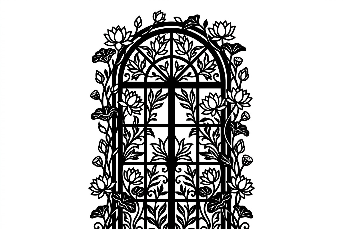 50 Floral French Window Ornament, a Decorative Illustration by Amazin_art (Photo 12 of 29)