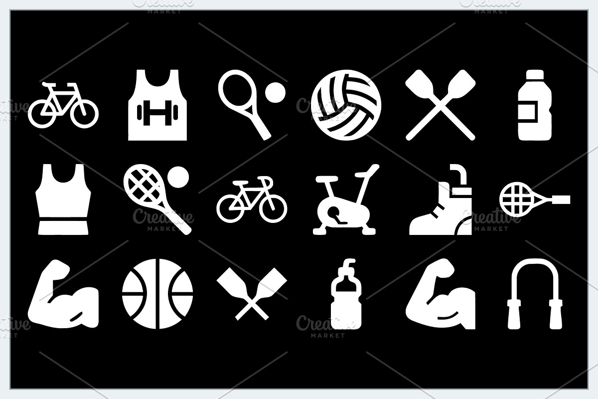Sports Fitness Icons Logo, a Solid Icon by Vectorium Studio (Photo 14 of 16)