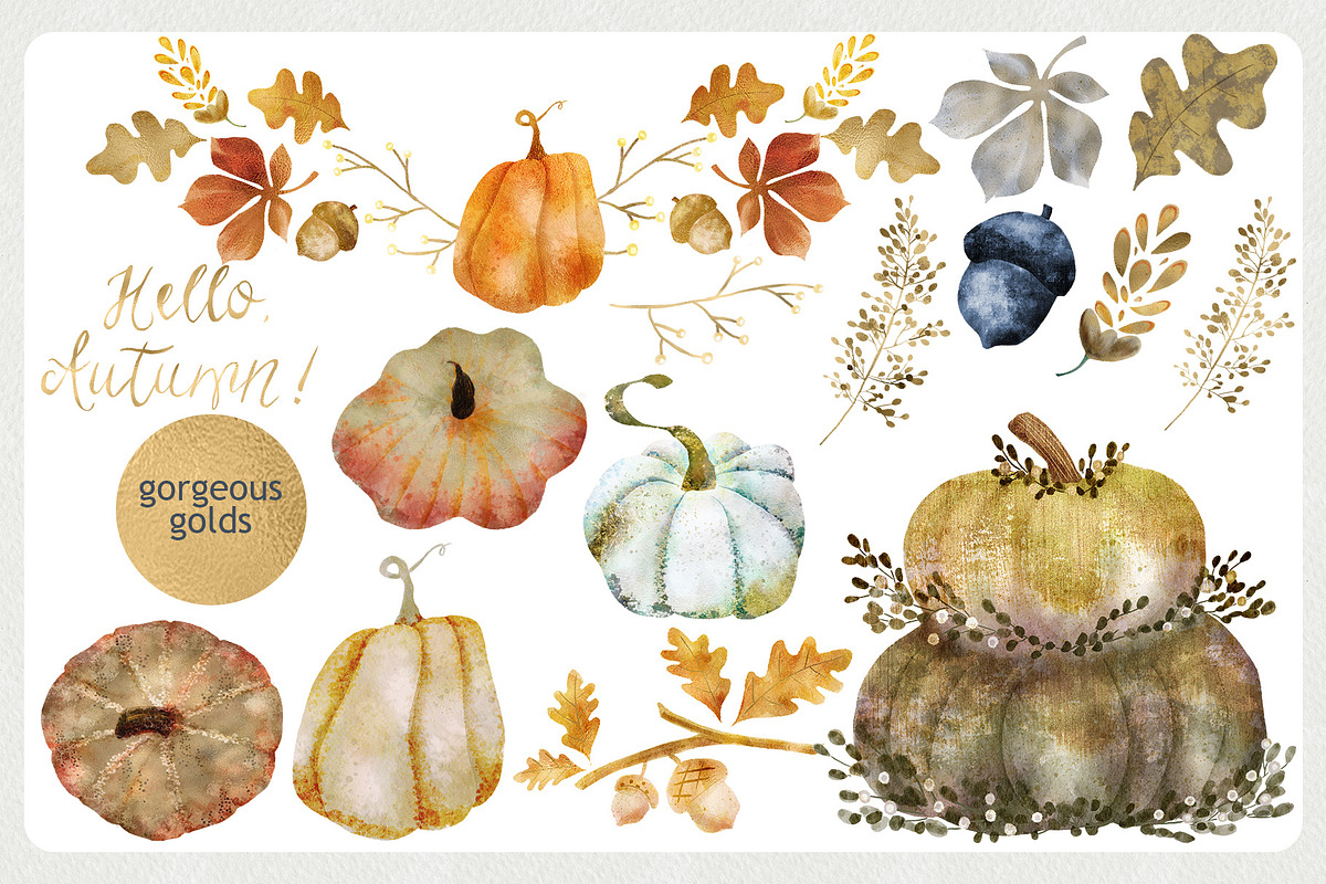 Pumpkin Spice Watercolor Clipart, an Illustration by Bridgett Stahlman Design (Photo 4 of 9)