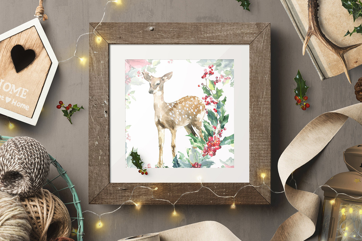 Christmas Watercolor Woodland, an Animal Illustration by Catherine Wheel (Photo 2 of 22)