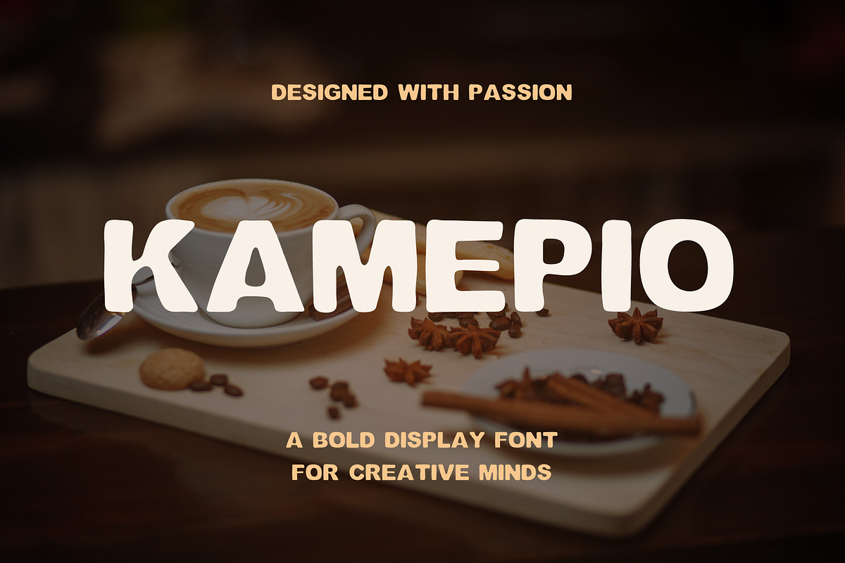 Kamepio -Bold Display Font, a Sans Serif Font by 3ab2ou (Photo 1 of 5)
