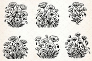 Spring California Poppy Flowers SVG, an Illustration by Rose Art (Thumbnail 2 of 6)