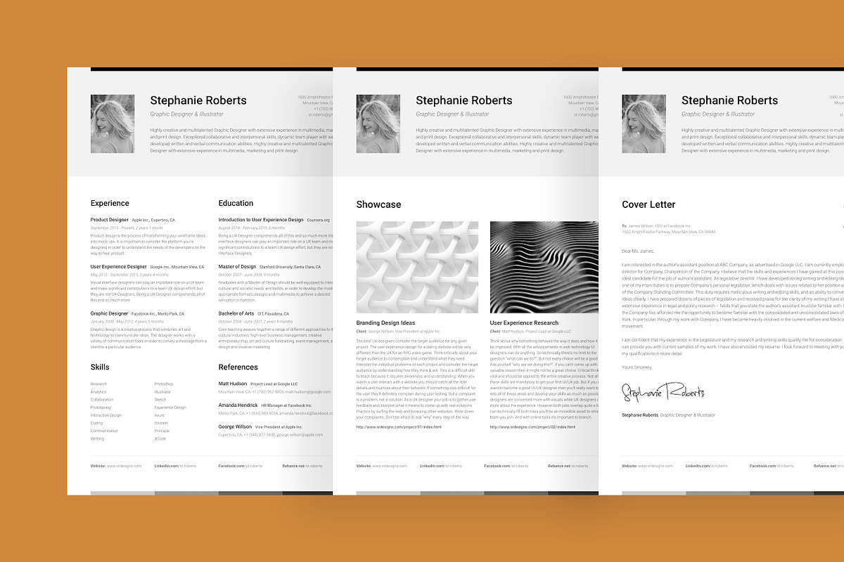 Professional Resume Set 1 Horizontal, a Resume Template by DEFNST (Photo 8 of 9)