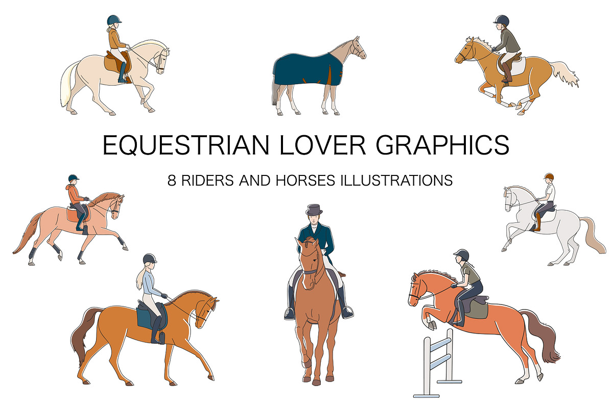 EQUESTRIAN LOVER GRAPHICS, an Animal Illustration by Naurider (Photo 1 of 2)