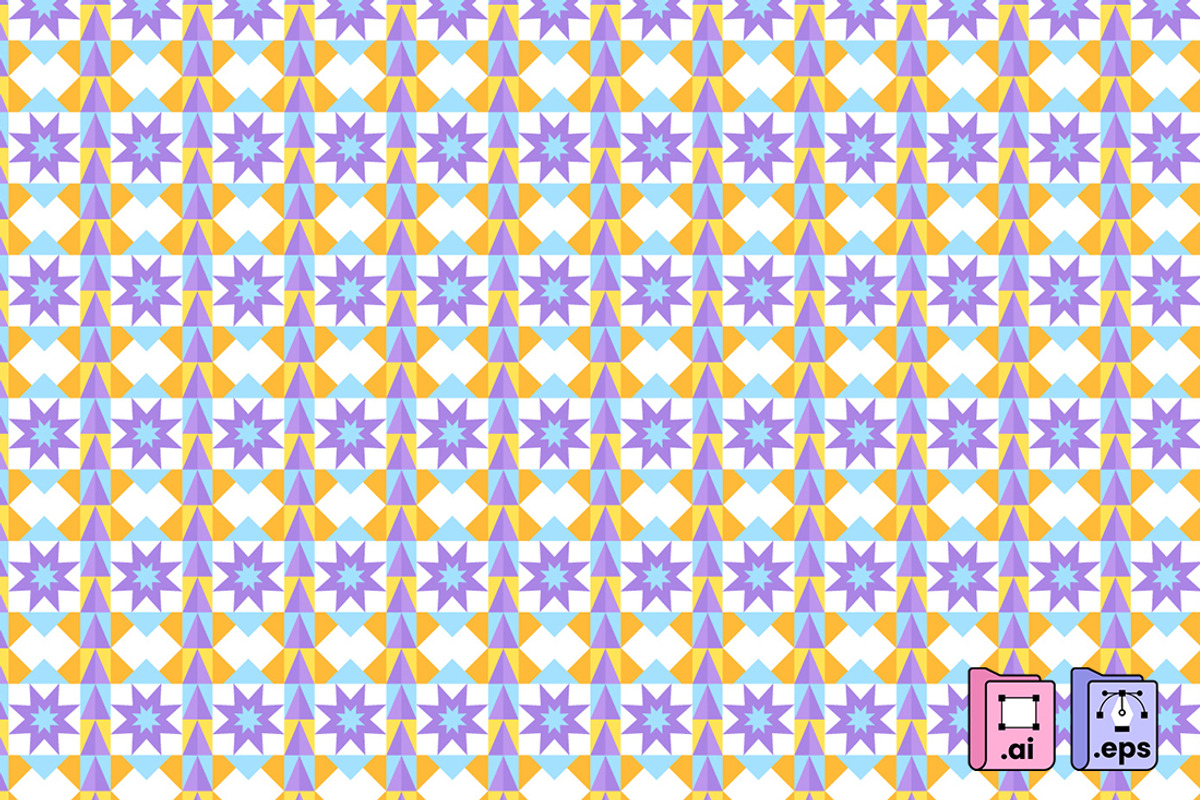 Flat Star Geometric Pattern, a Pattern Graphic by MISS CHATZ (Photo 3 of 3)