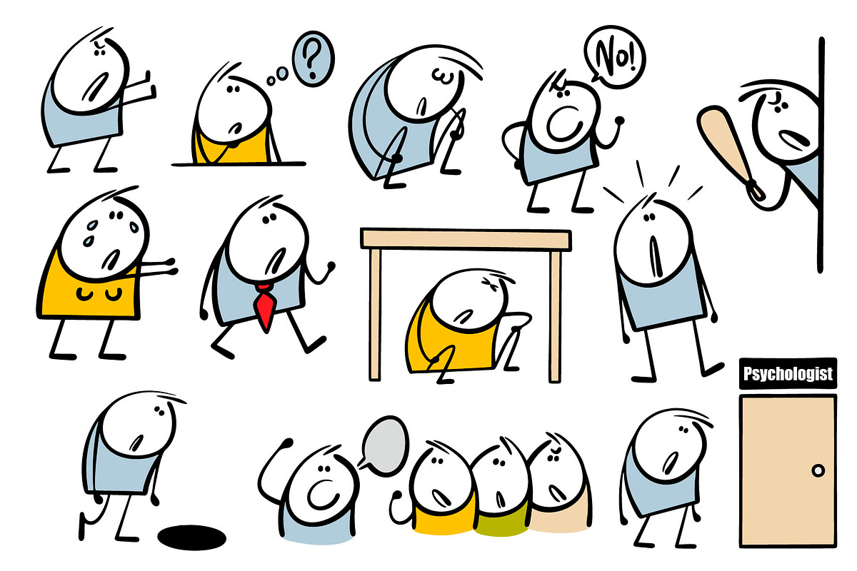 Cartoon negative emotions set 1., a Graphic by eka panova (Photo 4 of 5)