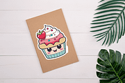 Cute Kawaii Cupcakes  Valentine Stic, an Object Graphic by Regulrcrative (Thumbnail 4 of 7)