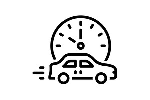 Late delayed black icon, an Outline Icon by Creative priyanka