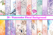 Watercolor Floral Background, a Decorative Illustration by Digital Studio (Thumbnail 1 of 7)