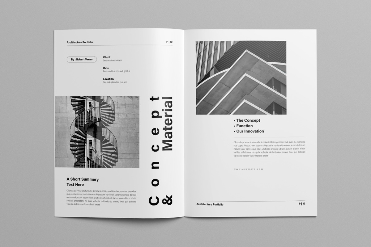 Architecture Portfolio Template, a Brochure Template by Pixelpick