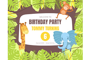 Birthday Party Banner Template with, an Object Illustration by TopVectors