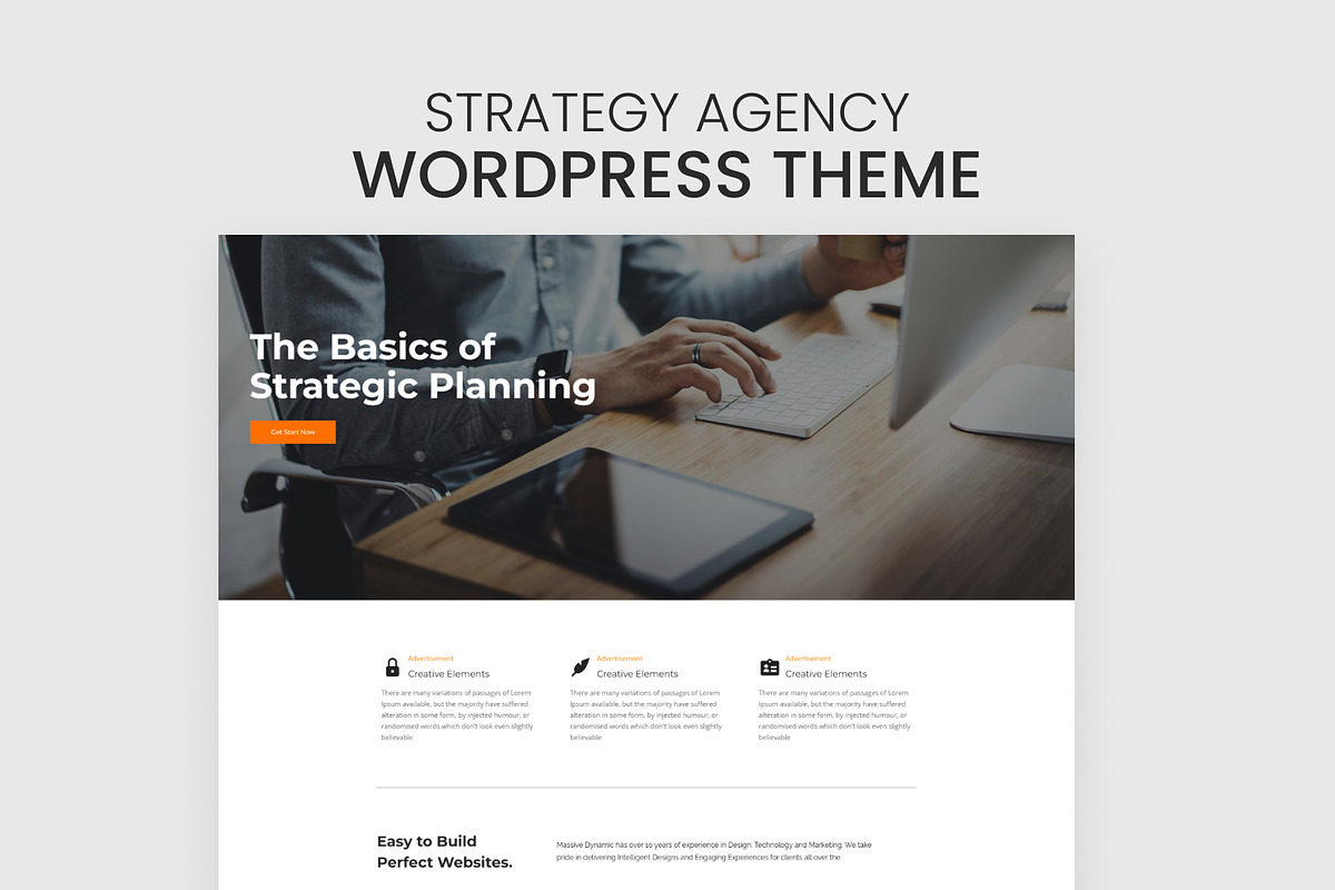 Strategy Agency WordPress Theme, a WordPress Template by Pixflow (Photo 1 of 11)