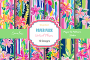 Vertical Flower Seamless, a Pattern Graphic by Paper & Pattern Studio (Thumbnail 1 of 9)