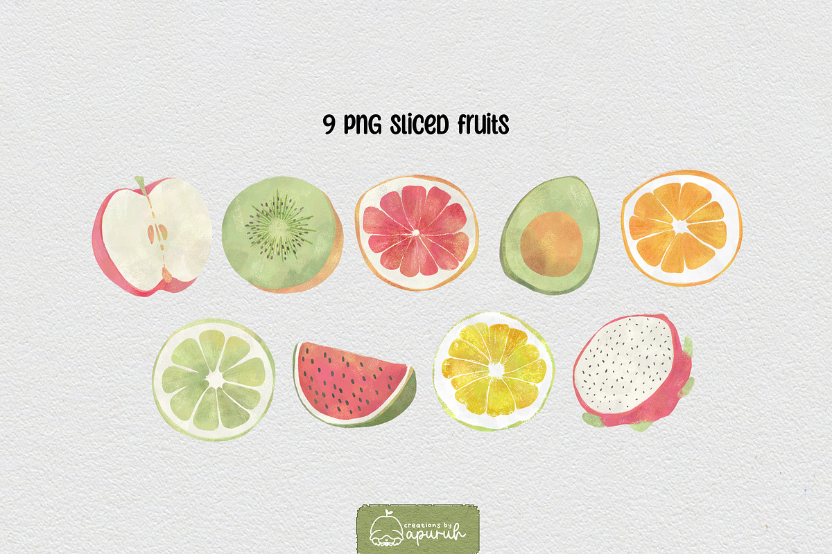 Pastel Fruits Watercolor Clipart, a Food Illustration by creationsbyapuruh (Photo 5 of 9)