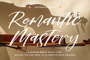 Romantic Mastery Modern Brush Script, a Script Font by stylishtype.co (Thumbnail 1 of 20)