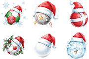 Christmas Sport Balls PNG Sublimatio, an Illustration by CraftArtStudio (Thumbnail 2 of 6)