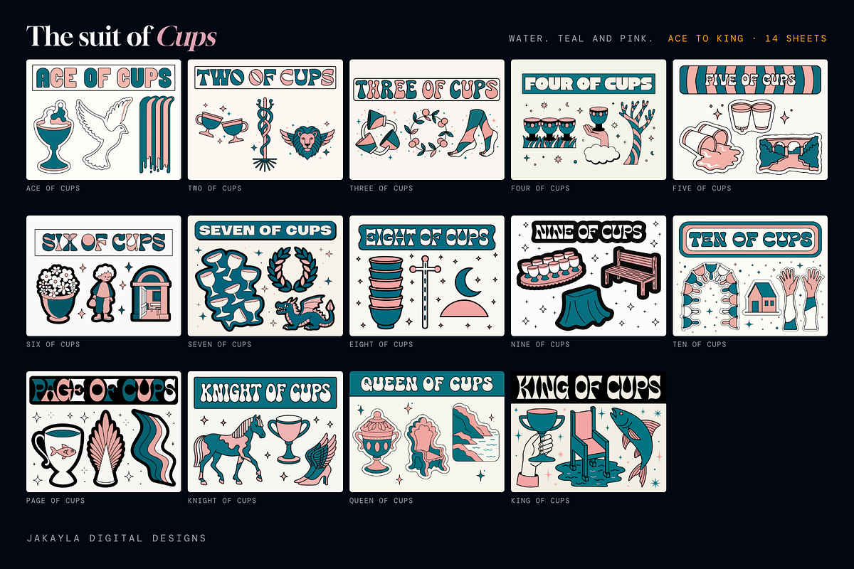 78 Tarot Card Sticker Sheets, an Object Graphic by Jakayla Digital Co (Photo 6 of 18)