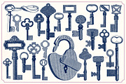 Vintage Keys and Locks, an Object Illustration by Mr Vintage (Thumbnail 2 of 3)