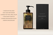 Amber  Glass Soap Pump Bottle Mockup, a Packaging Mockup by Zumrod (Thumbnail 1 of 10)