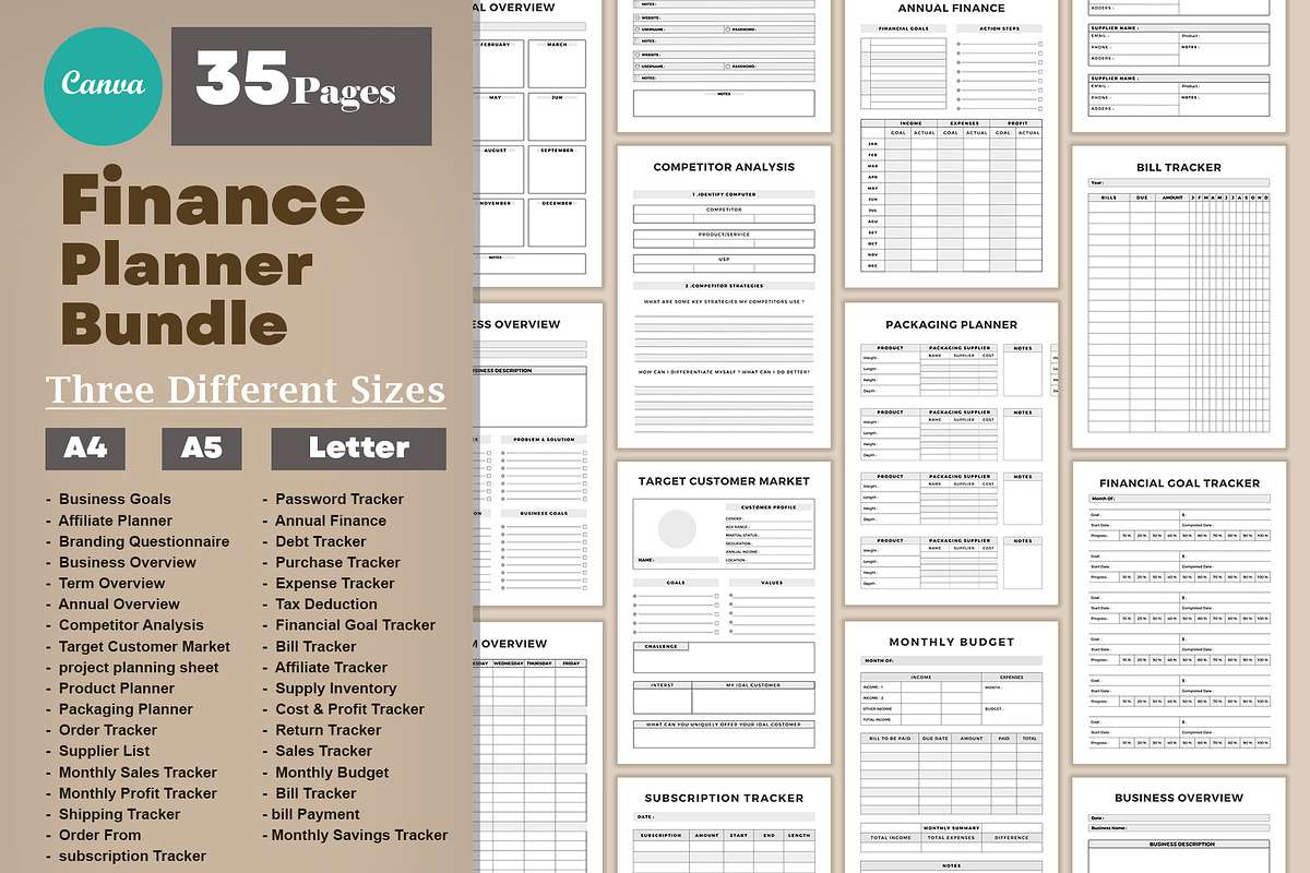Finance planner Bundle, a Stationery Template by DesignByStore (Photo 1 of 7)