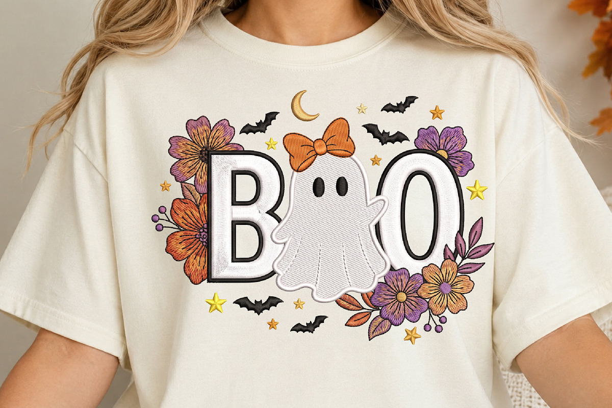 Cute Floral Ghost BOO PNG, an Object Illustration by DreamCafeArt (Photo 4 of 6)