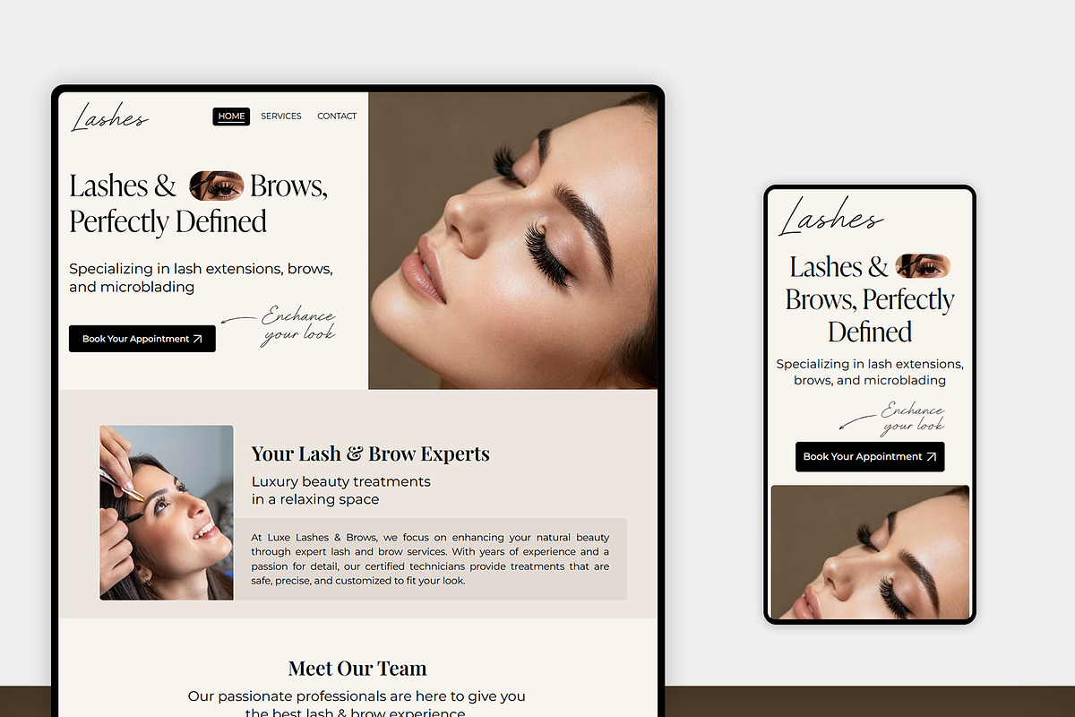Eyelashes Salon Wix Studio Website preview 6