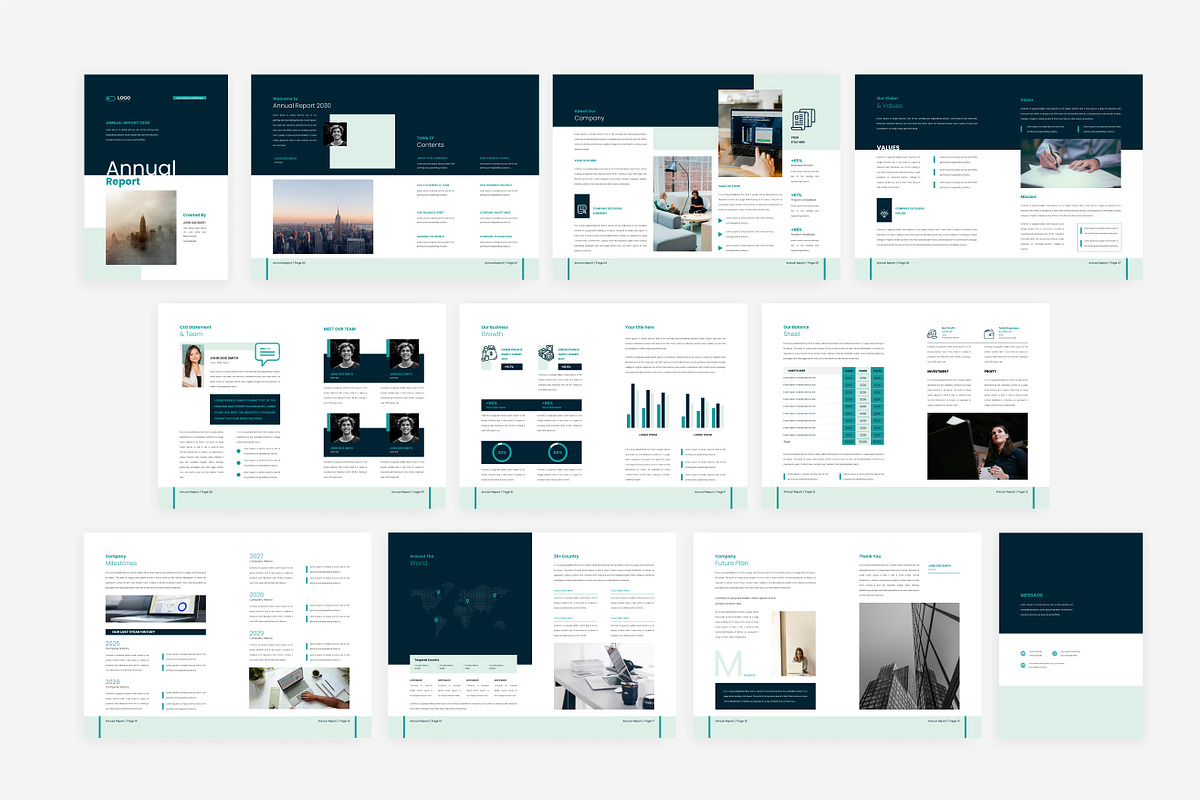 Annual report brochure template, a Brochure Template by Tanmoy Topu (Photo 2 of 12)