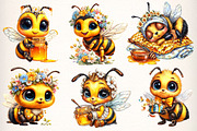Sweet Bees Clipart, Cute Bee Clipart, an Illustration by Dream Creation (Thumbnail 3 of 7)