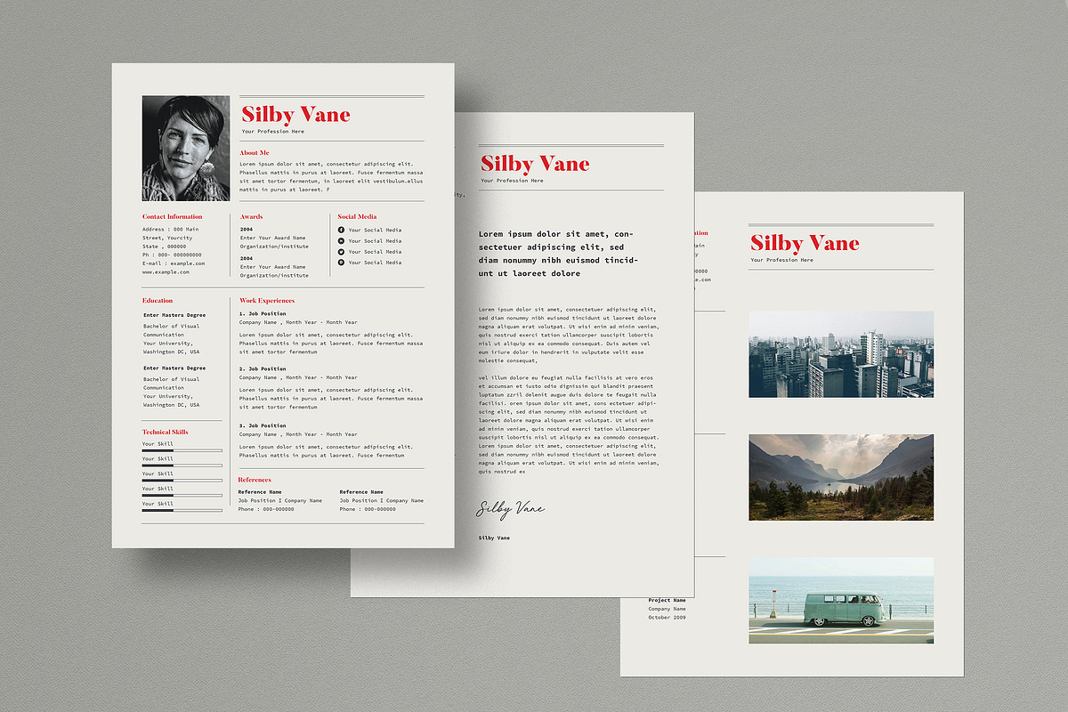 Simple Resume & CV Layout, a Stationery Template by Guuver
