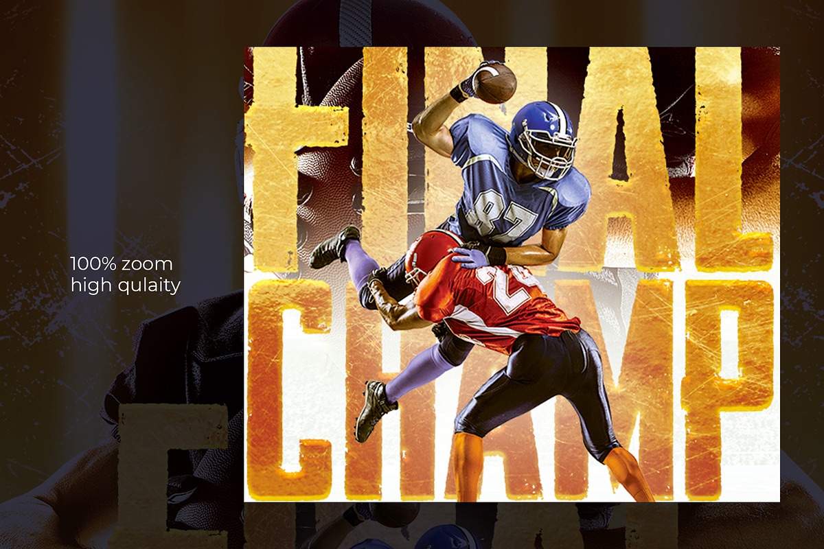 American Football match Flyer, a Flyer Template by bunebx (Photo 6 of 6)