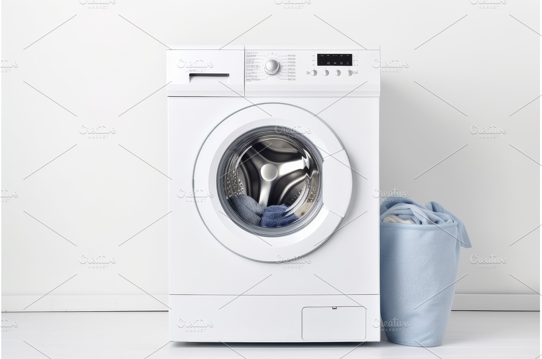 Modern washing machine with laundry, a Technology Photo by Ylivdesign